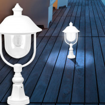 Sockel ↥540mm/ Vit/ Aluminium/ UTOMHUS Sockellampa Trädgårdslampa Utelampa Väglampa