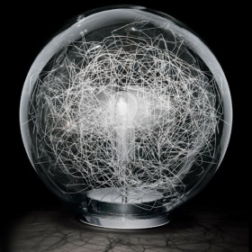 Glass ball Table light ↥210mm/ Design/ Silver/ Glass/ Aluminium/ Night lamp Bedside table