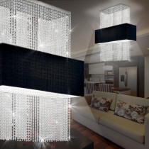 Pantalla Luminaria colgante Cristal/ / Diseño/ Material/ Negro/ MaterialTextil/ Lámpara suspendida de cristal pantallas tela en suspensión