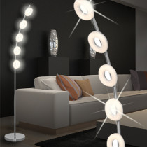 Moderni Kaarivalaisin ↥1350mm/ LED/ Hopea/ Ruostumaton teräs / Seisova Valaisin Koriste Jalkalamppu Jalkavalaisin Kaarilamppu